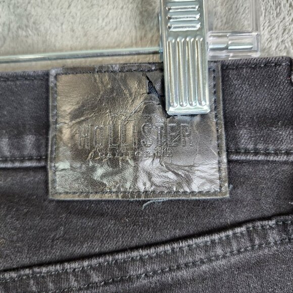 Mens Hollister Black Denim Jeans Slim Straight Advanced Stretch Size 30 X 32 - Picture 14 of 16